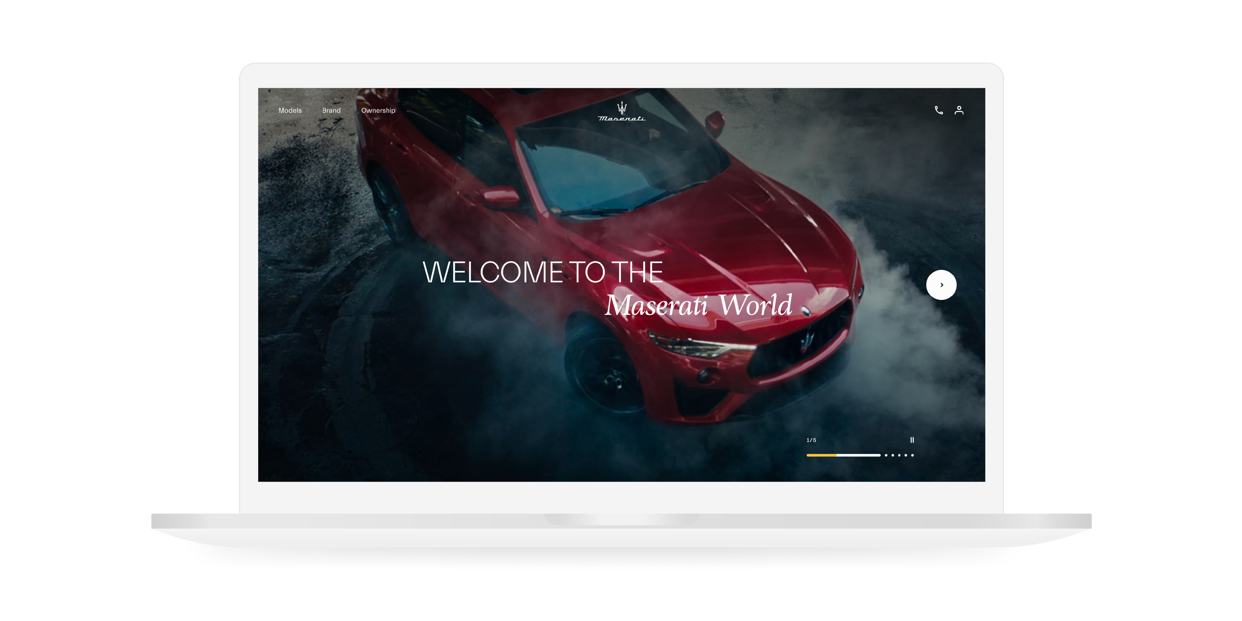 Maserati red car on laptop
