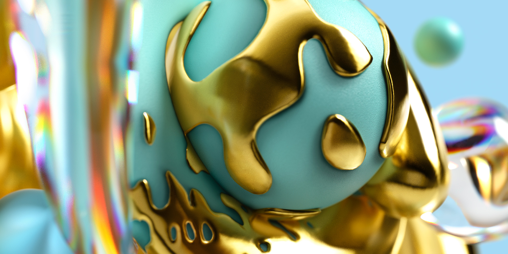 teal and gold ball hero image