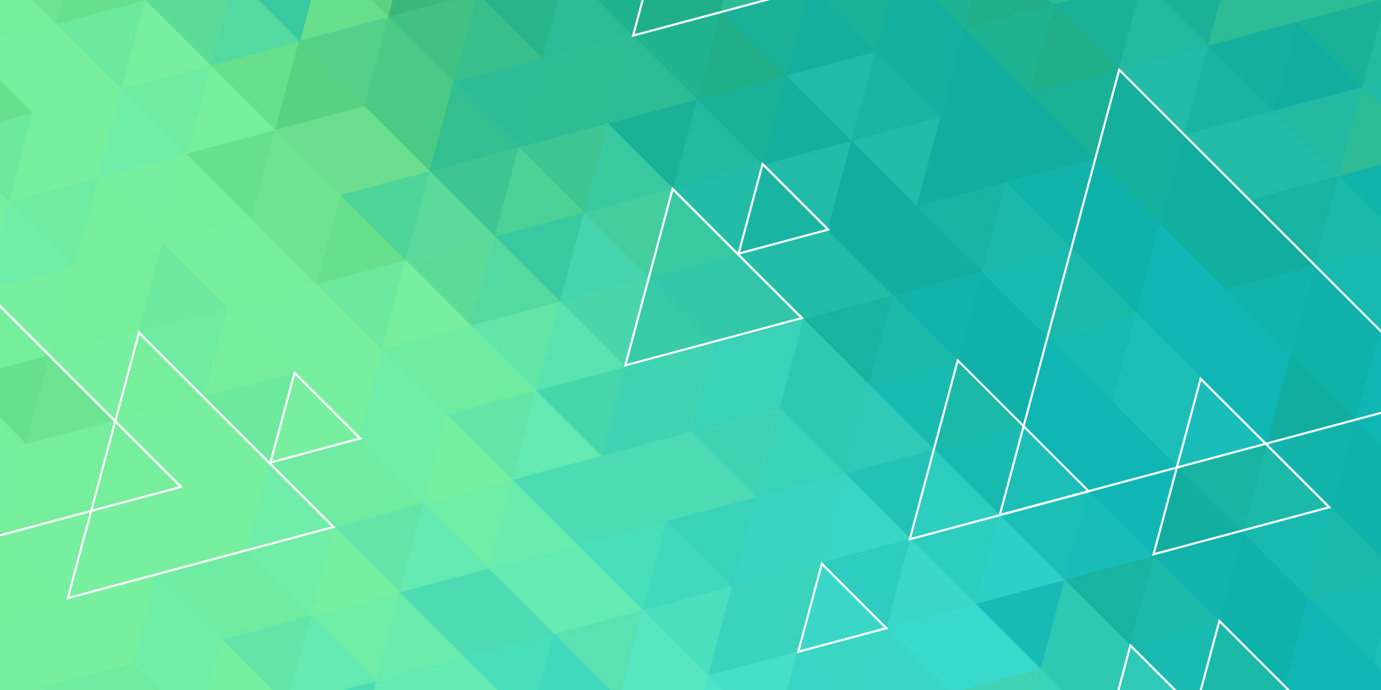 green, teal, and blue gradient triangle pattern