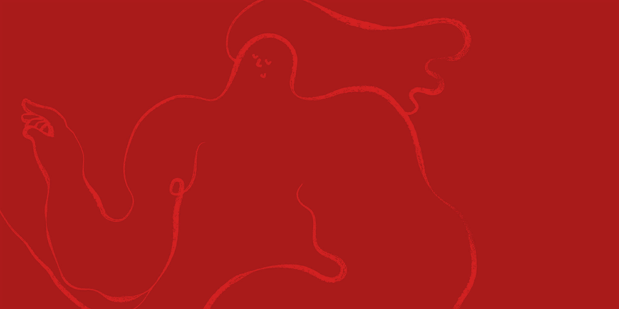 Red Abstract Human Image