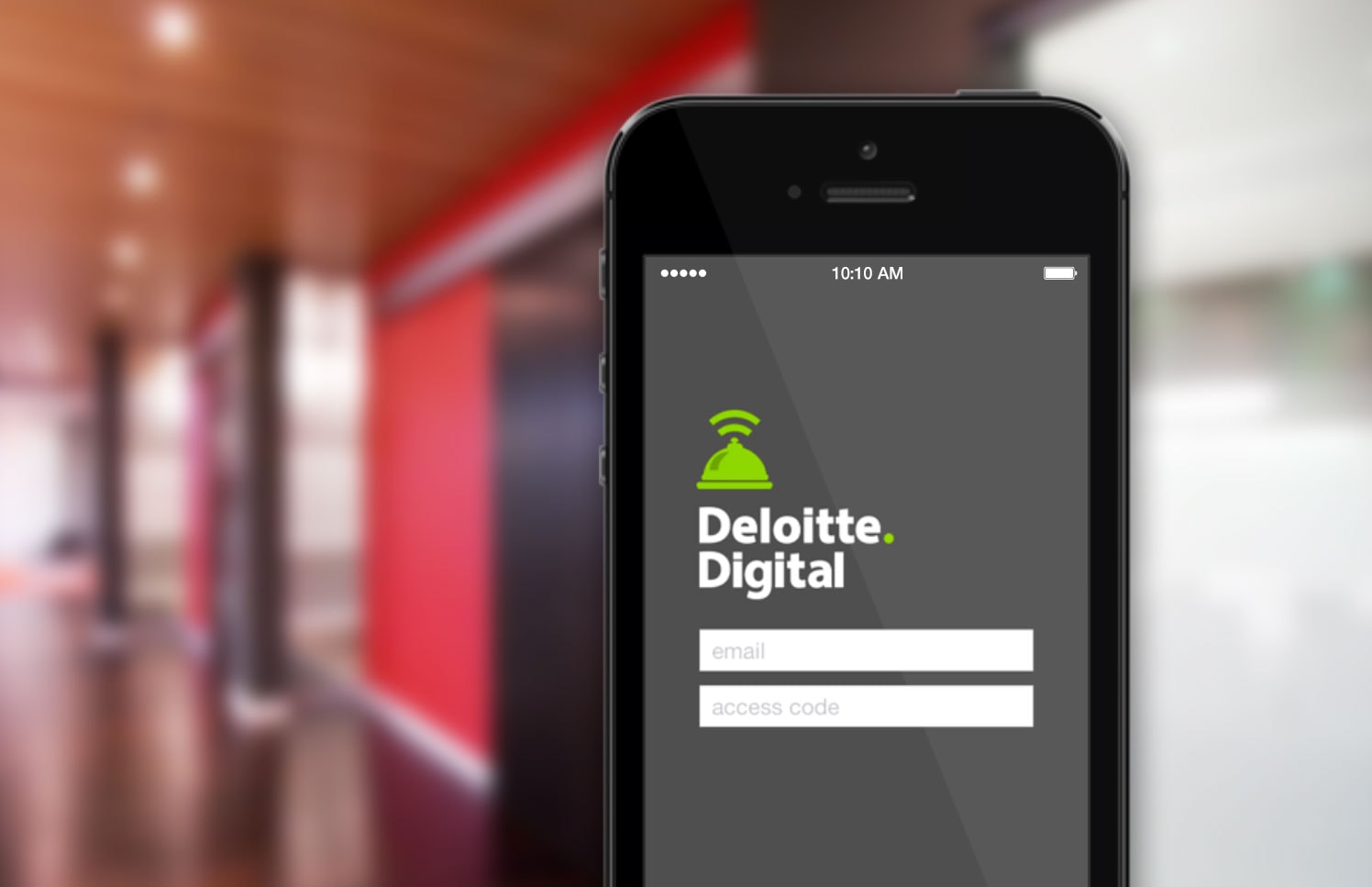 Photo of the login page to Deloitte Digital's Concierge app