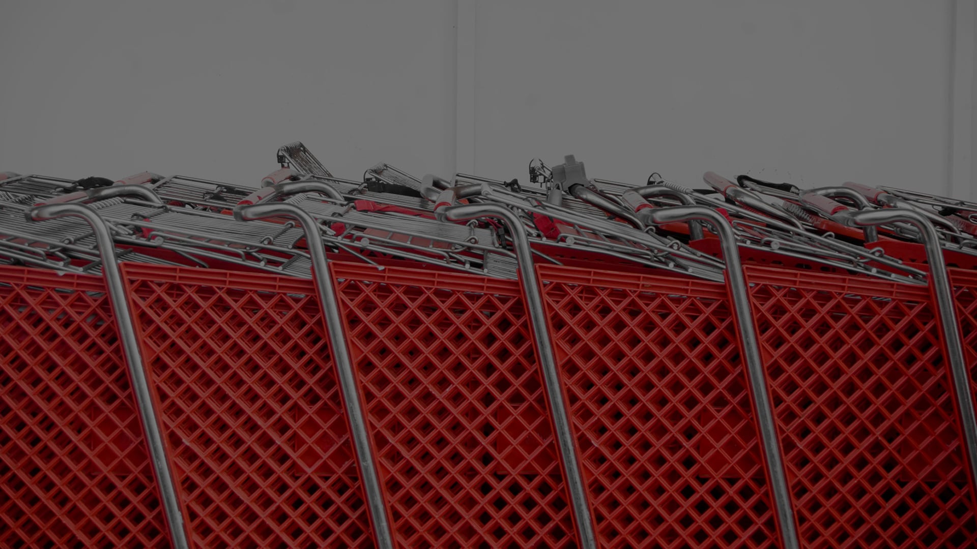 row of Target shopping carts