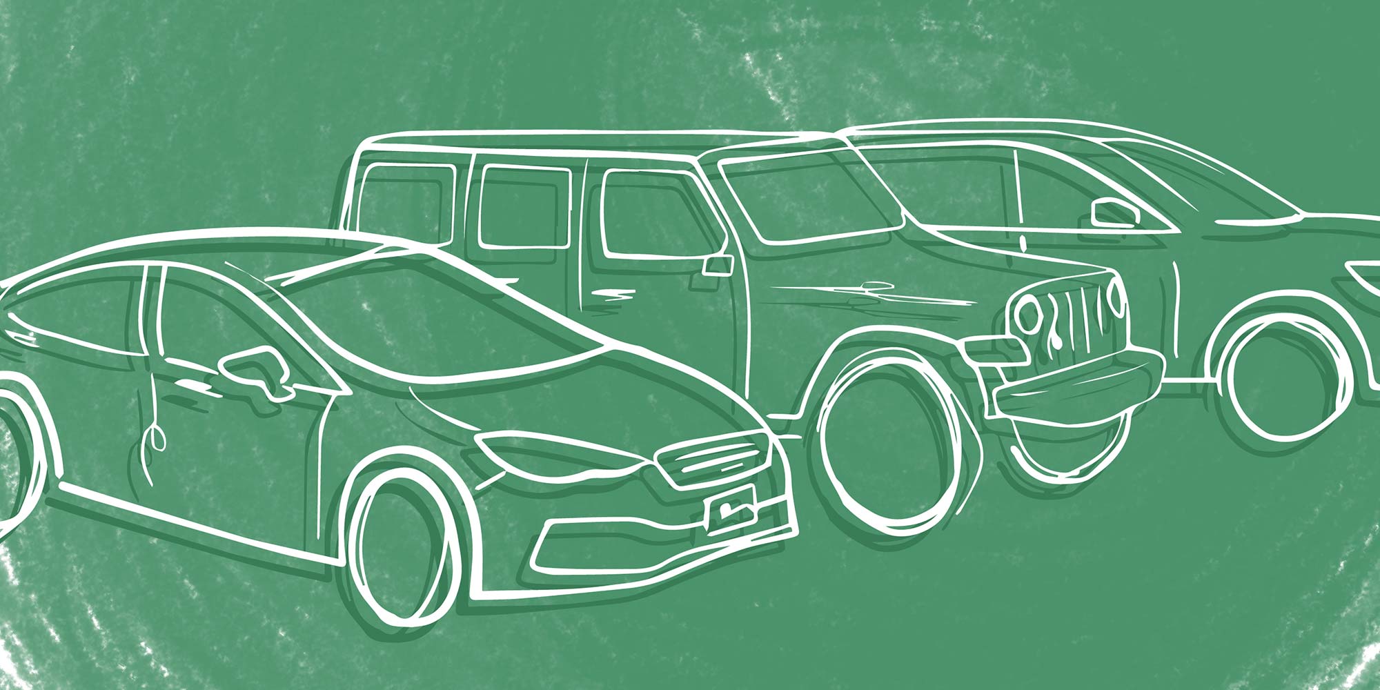sketch of cars