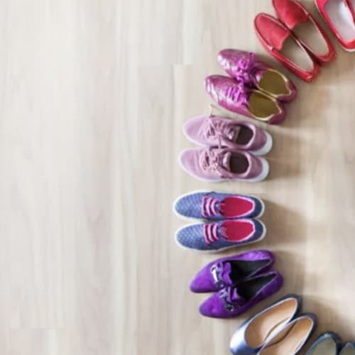colorful shoes in circle